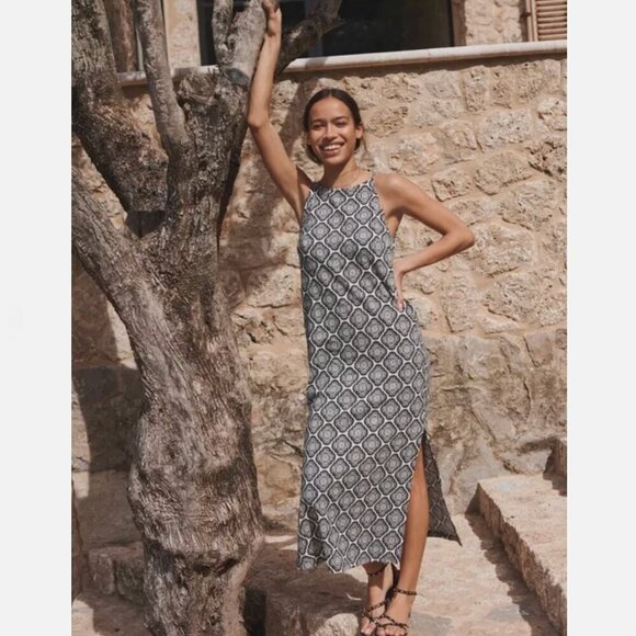 NWT Boden Halter Maxi Dress in Red Floral Tile Size 6 - Picture 4 of 14